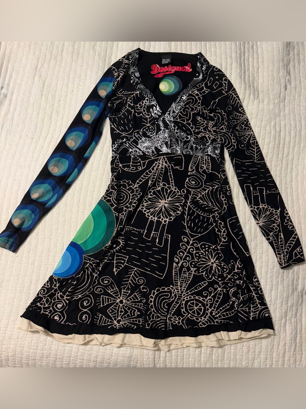 Desigual Long Sleeve Mini Dress size Medium